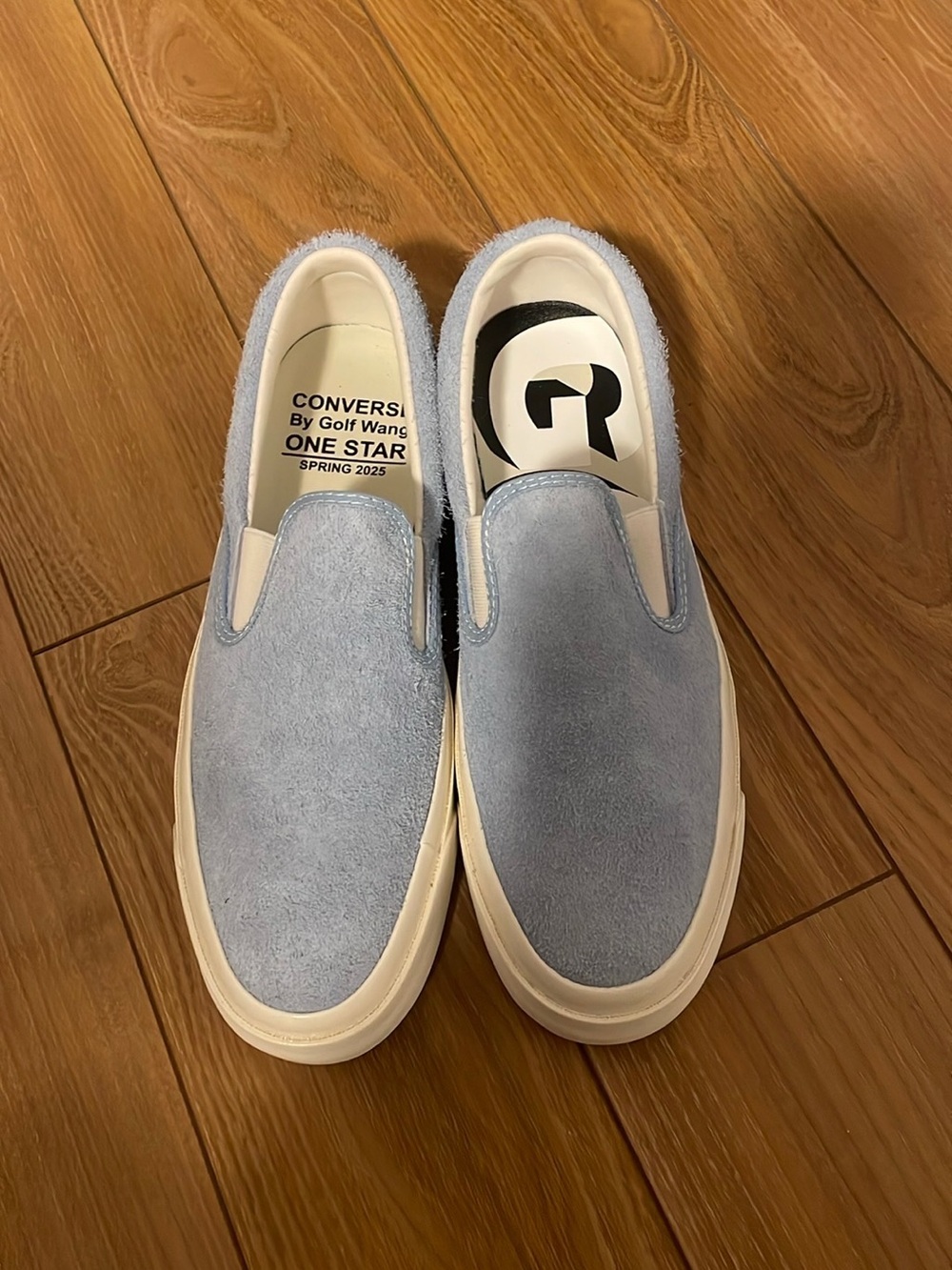 Converse One Star Slip-On Sneakers in Light Blue Suede